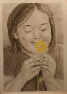 Mädchen mit Blume